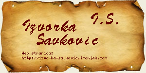 Izvorka Savković vizit kartica